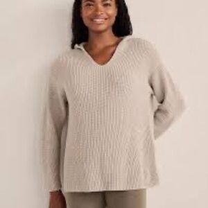 NWT Haven Well Within, size S, tan hooded fisherman knit sweater